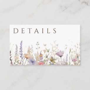 Simple Boho Wildflower White Details Enclosure Card