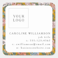 Simple Boho Yellow Floral Logo Feminine Business