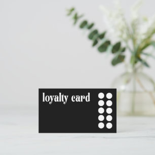 Simple Bold Black Minimal Modern Loyalty Card