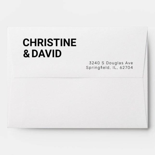 Simple Bold Custom Wedding Envelope (Back (Top Flap))