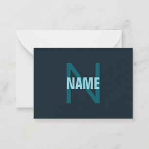Simple Bold Customisable Monogrammed Name  Card