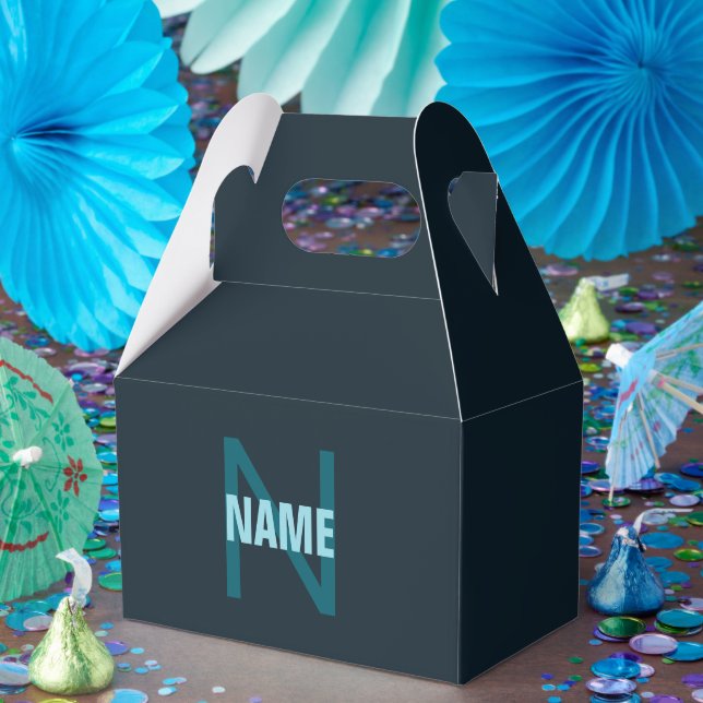 Simple Bold Customisable Monogrammed Name  Favour Box (Party)