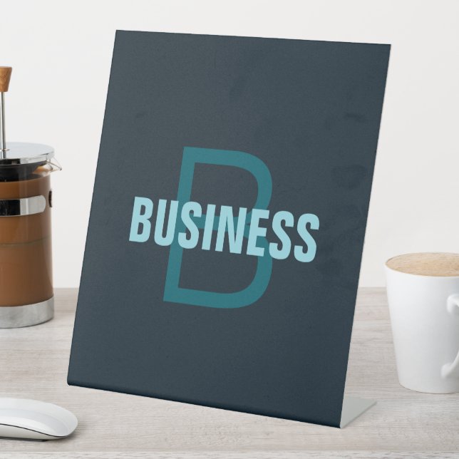 Simple Bold Customisable Monogrammed Name  Pedestal Sign (In SItu)