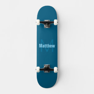 Simple Bold Customisable Monogrammed Name  Skateboard