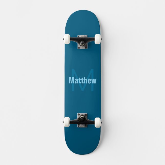 Simple Bold Customisable Monogrammed Name  Skateboard (Front)