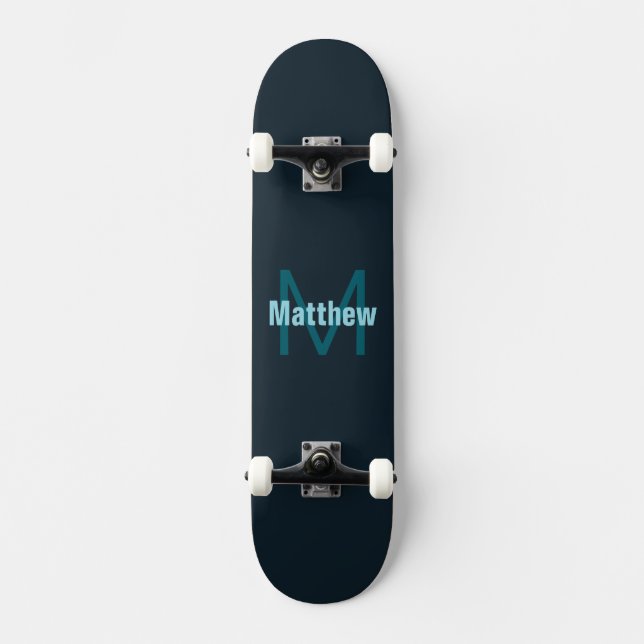Simple Bold Customisable Monogrammed Name  Skateboard (Front)