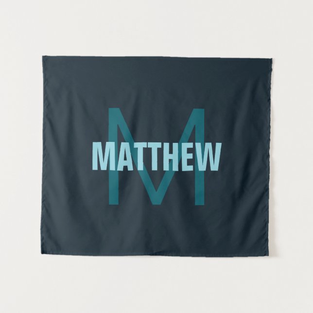 Simple Bold Customisable Monogrammed Name  Tapestry (Front (Horizontal))