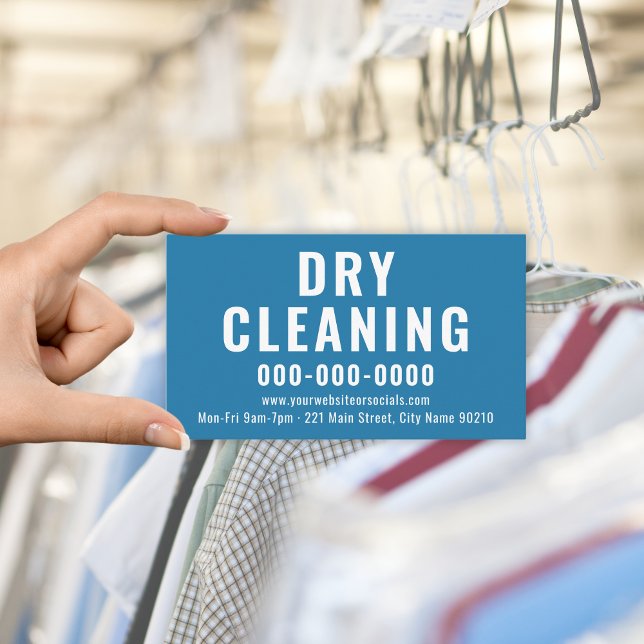 Simple Bold Editable Colour Dry Cleaning Business Card (Simple Bold Editable Color Dry Cleaning Business Card
)