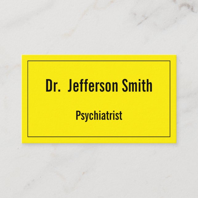 Simple, Bold, Eye-Catching Psychiatrist Business Card (Front)