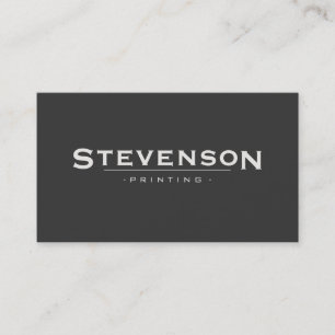 Simple Bold Font Retro Style Black Business Card