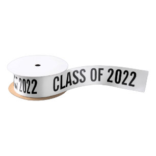 Simple Bold Graduate Class Of 2022 Typography Satin Ribbon