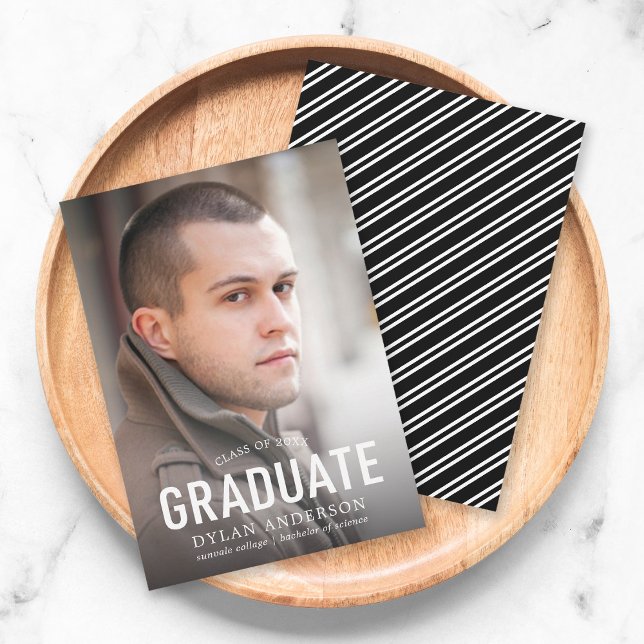 Simple Bold Graduate Photo Graduation Announcement (Creator Uploaded)