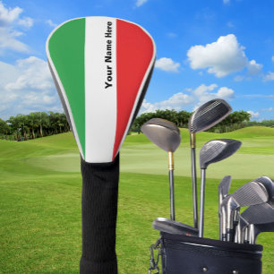 Simple Bold Italian Flag Personalised Golf Head Golf Head Cover