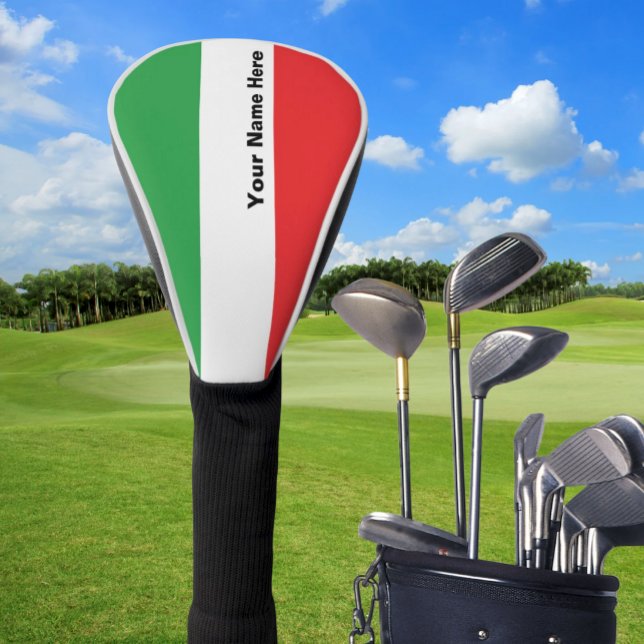 Simple Bold Italian Flag Personalised   Golf Head  Golf Head Cover (Personalized Italian Flag Golf Club Cover, Flag of Italy, Italian Pride on the Golf Course)