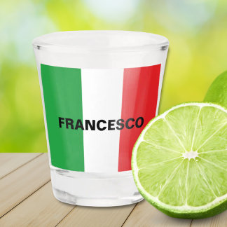 Simple Bold Italian Flag Personalised Shot Glass