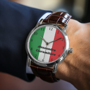 Simple Bold Italian Flag Personalised Watch