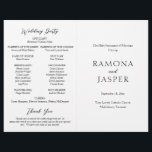 Simple Bold Modern Catholic Wedding Program<br><div class="desc">Elegant Catholic wedding program featuring a simple and minimal design. A classic layout with your names in large lettering for a modern twist to this traditional style. This black and white design may be modified to any colour you choose in the design editing tool. A wedding program that is perfect...</div>