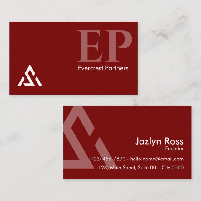 Simple Bold Modern Red Rich Crimson Aesthetic  Business Card (Front/Back)