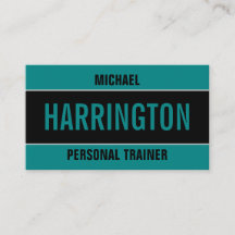 Simple Bold Modern Teal and Black Personal Trainer