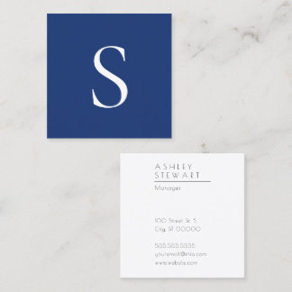 Simple Bold Monogram Square Business Card