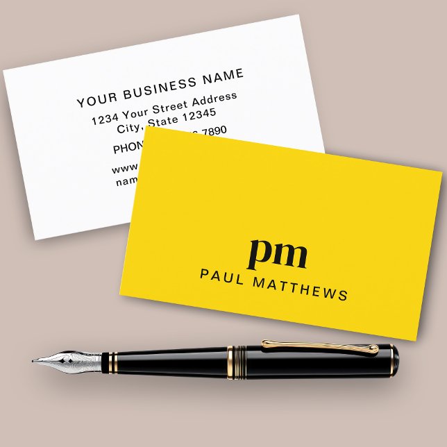 Simple Bold Mustard Yellow Business Card (Creator Uploaded)