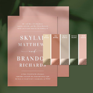 Simple Bold Names Clay & Blush Ombre Wedding Invitation