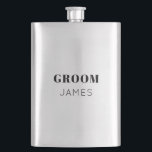 Simple Bold Personalised Groom Gift Drink Hip Hip Flask<br><div class="desc">Simple Bold Personalised Groom Gift Drink Hip Flask</div>