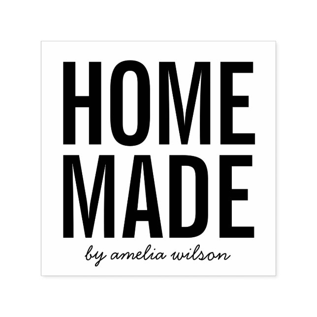 Simple Bold Personalize with Name Homemade Self-inking Stamp (Design)