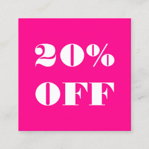 Simple bold pink minimalist modern discount card