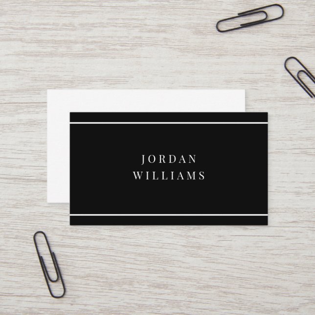 Simple Bold Professional Black and White Business Card (Front/Back In Situ)