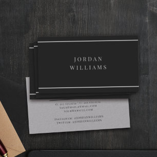 Simple Bold Professional Modern Charcoal Business Card