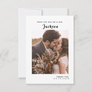 Simple Bold Script Wedding Thank You Card