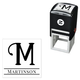 Simple Bold Single Initial Monogram Name #10 Self-inking Stamp