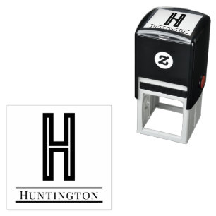Simple Bold Single Initial Monogram Name #12 Self-inking Stamp