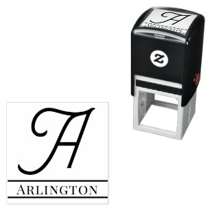 Simple Bold Single Initial Monogram Name #12 Self-inking Stamp