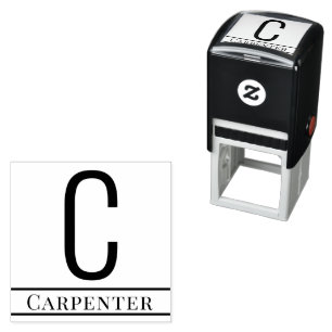 Simple Bold Single Initial Monogram Name #13 Self-inking Stamp