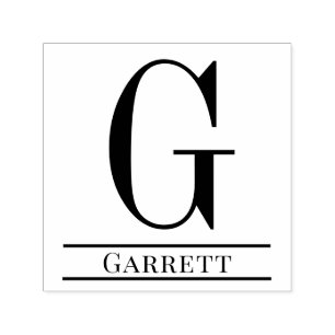 Simple Bold Single Initial Monogram Name #3 Self-inking Stamp