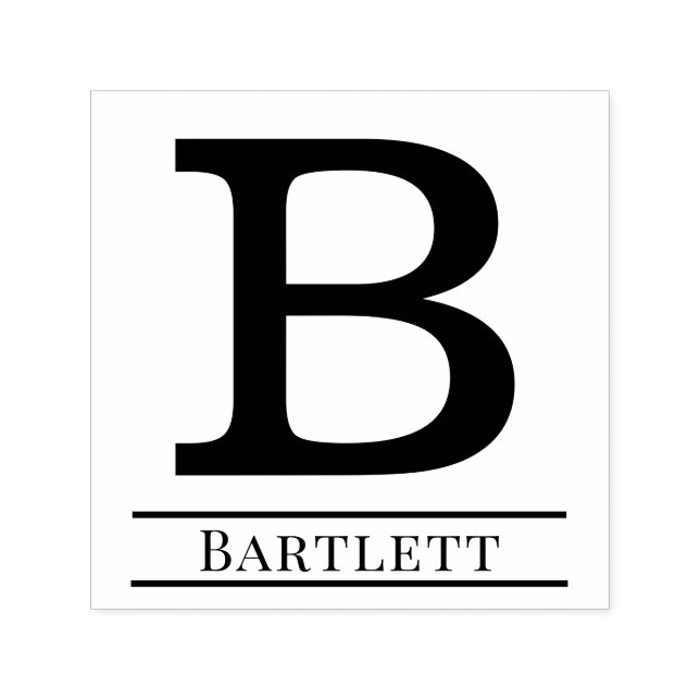Simple Bold Single Initial Monogram Name #6 Self-inking Stamp (Design)