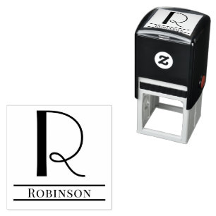 Simple Bold Single Initial Monogram Name #7 Self-inking Stamp