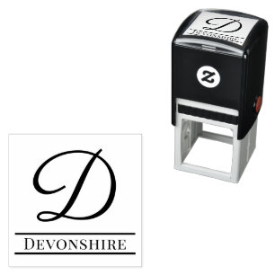 Simple Bold Single Initial Monogram Name #8 Self-inking Stamp