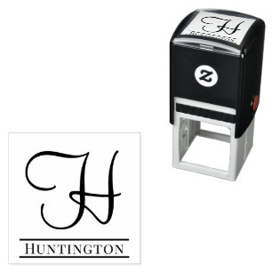 Simple Bold Single Initial Monogram Name #9 Self-inking Stamp