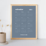 SImple Bold | Slate Grey & White 2024 Calendar Poster<br><div class="desc">Simple and bold. This 2024 calendar design features a modern set of fonts, a full 12 month year, against a slate grey background and white text. The template is available in a 8.5 x 11 inch size for easy printing at home or download as a phone screensaver. Customise to make...</div>