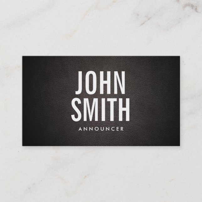 Simple Bold Text Announcer Business Card (Front)