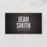 Simple Bold Text Photographer Business Card