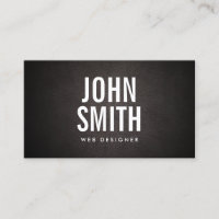 Simple Bold Text Web Design Business Card