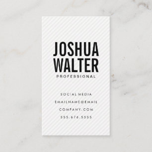 Simple Bold Text with Stripes Business Card