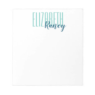 Simple Bold Type Aqua Blue Notepad