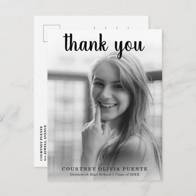 Simple Bold Typography Modern Graduation Postcard (Front/Back)