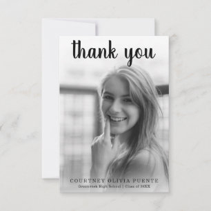 Simple Bold Typography Modern Graduation Thank You Card