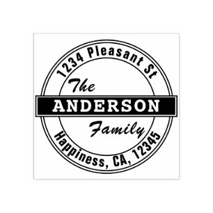 Simple Bold Typography Return Address Rubber Stamp